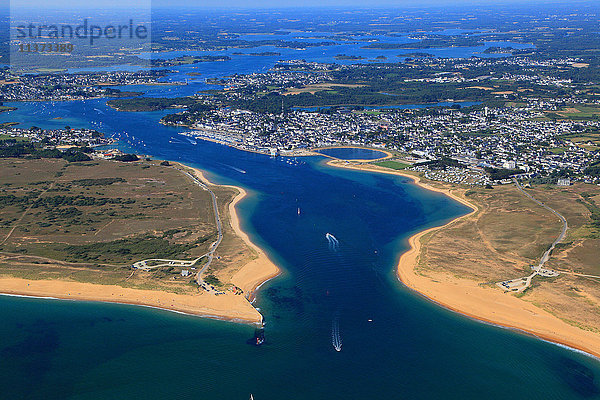 Frankreich  Bretagne  Morbihan. Etel. Luftaufnahme.