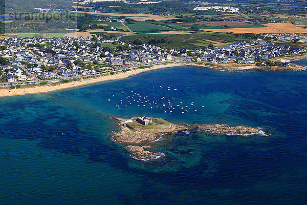 Frankreich  Bretagne  Morbihan. Luftaufnahme. Fort-Bloque. Ploemeur.