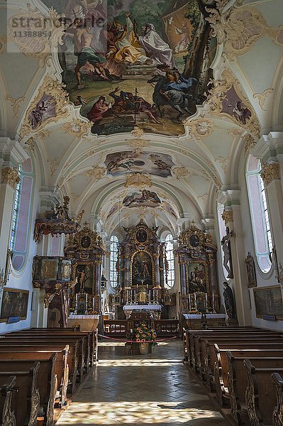 Wallfahrtskirche Wilparting  St. Marinus und Anian  Irschenberg  Oberbayern  Deutschland  Europa