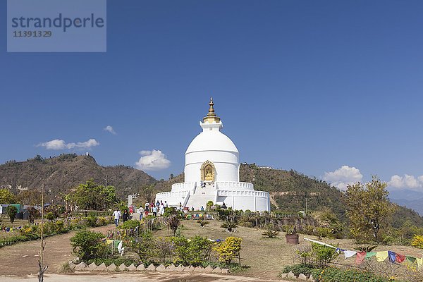 Weltfriedenspagode  Stupa  Pokhara  Nepal  Asien