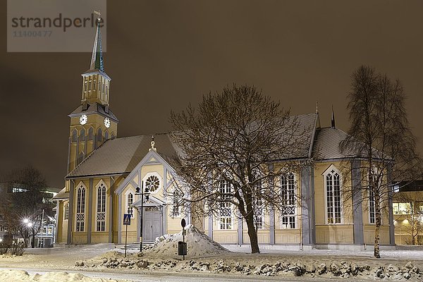Tromsø-Kathedrale  Winternacht  Tromsø  Provinz Troms  Norwegen  Europa