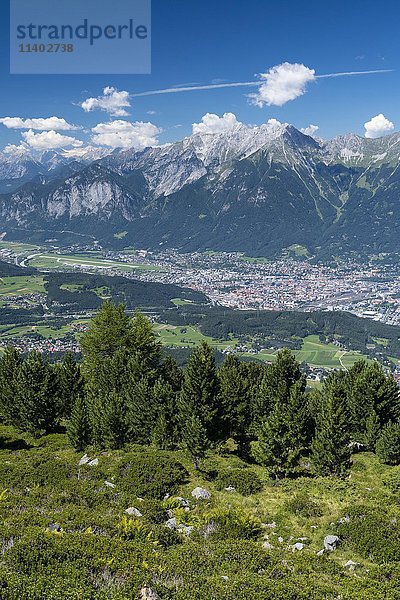 Blick vom Patscherkofel auf die Nordkette der Alpen  Innsbruck  Tirol  Österreich  Europa