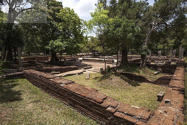Ruinen  Überreste von Fundamenten  Kloster Abhayagiri Vihara  Heilige Stadt Anuradhapura  Nord-Zentral-Provinz  Sri Lanka  Asien