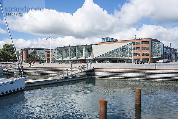 Der Kulturhof  ein modernes Kulturzentrum mit Bibliothek  entworfen von AART Architekten in Elsinore  Region Hovedstaden  Dänemark  Europa