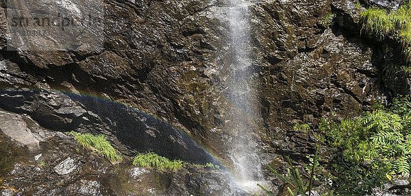 Wasserfall mit Regenbogen  Riesachfälle  Steiermark  Österreich  Europa