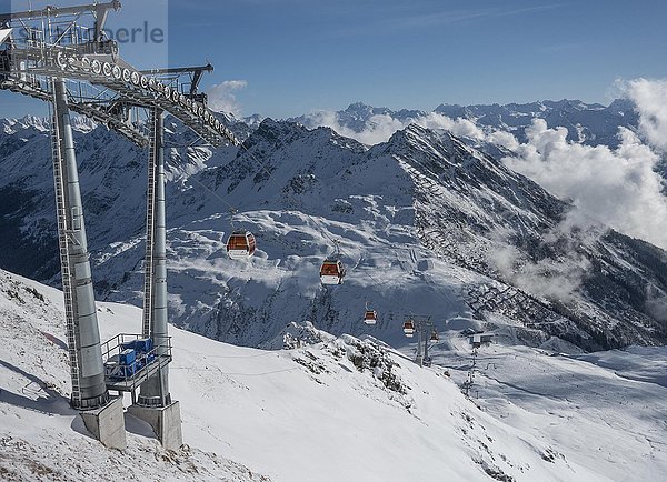 Skigebiet Silvretta Montafon  Hochalpila-Seilbahn  Sankt Gallenkirch  Montafon  Vorarlberg  Österreich  Europa
