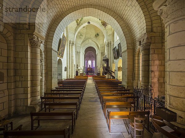 Kirche Saint-Ours  Innenraum  Logis Royal  Loches  Indre-et-Loire  Frankreich  Europa