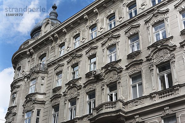 Gebäudefassade mit Stuck  19. Jahrhundert  Rabensteig  Wien  Österreich  Europa