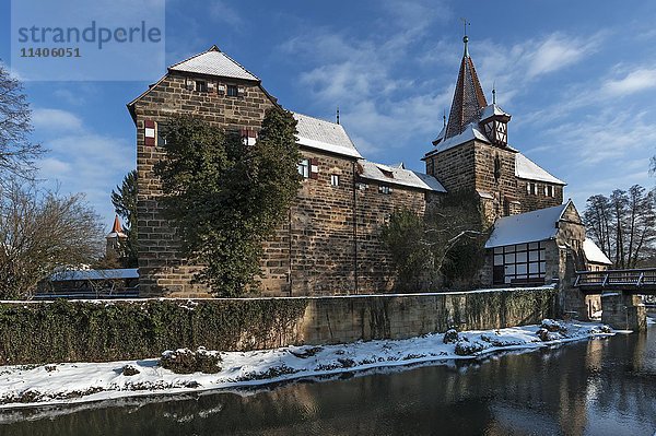 Burg Wenzel im Winter  Lauf  Mittelfranken  Bayern  Deutschland  Europa