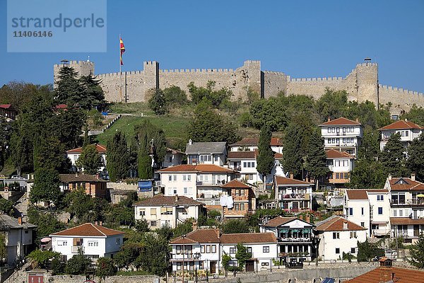 Festung mit der Stadt Ohrid  Mazedonien  Europa