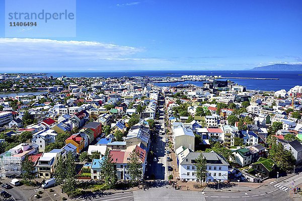 Blick auf die Stadt  Reykjavík  Island  Europa
