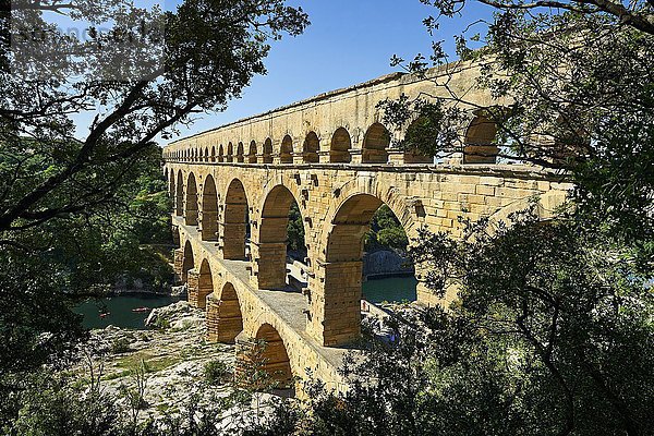 Römisches Aquädukt  Pont du Gard  Nimes  Frankreich  Europa