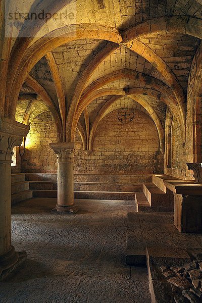 Kreuzgewölbe  Abtei Le Thoronet  ehemalige Zisterzienserabtei  Var  Provence-Alpes-Côte d'Azur  Frankreich  Europa