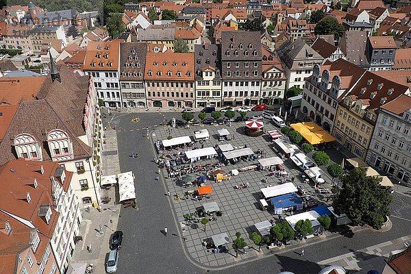 Marktplatz von oben  Naumburg  Sachsen-Anhalt  Deutschland  Europa