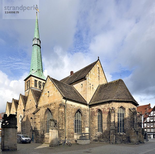 Marktkirche St. Nicolai  Pferdemarkt  Hameln historisches Zentrum  Niedersachsen  Deutschland  Europa