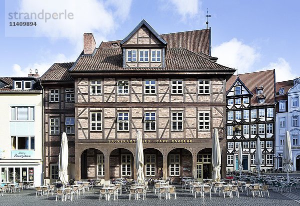 Bäckeramtshaus am Markt  historisches Fachwerkhaus  Hildesheim  Niedersachsen  Deutschland  Europa
