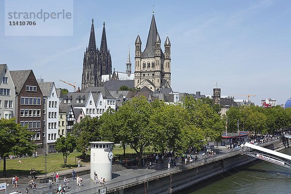 Große St. Martinskirche und Kölner Dom  Köln  Nordrhein-Westfalen  Deutschland  Europa