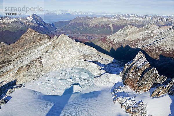 Luftaufnahme des Tierra del Fuego National Park  Schneelandschaft  Feuerland  Anden  Argentinien  Südamerika