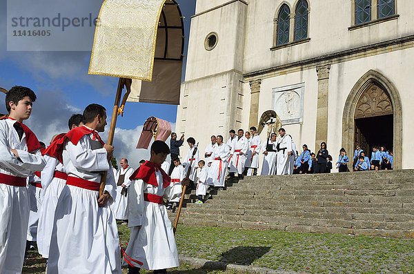 Religiöse Prozession; Seneghe  Provinz Oristano  Sardinien  Italien'.