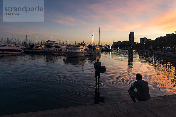 Hafen von Alicante bei Sonnenuntergang; Alicante  Valencia  Spanien'.