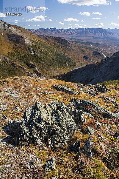 Landschaft im felsigen Hochland  Denali National Park and Preserve  Inneres Alaska; Alaska  Vereinigte Staaten von Amerika'.