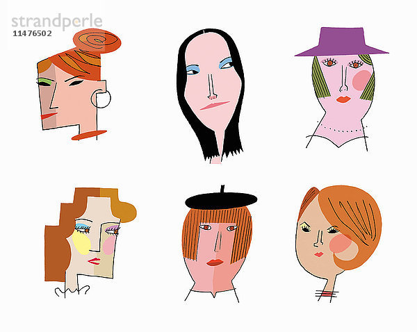 Gesichter von sechs Frauen