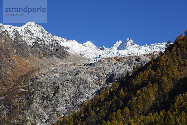 Le Tour Gletscher  Herbst  Chamonix  Haute Savoie  Rhone-Alpen  Französische Alpen  Frankreich  Europa