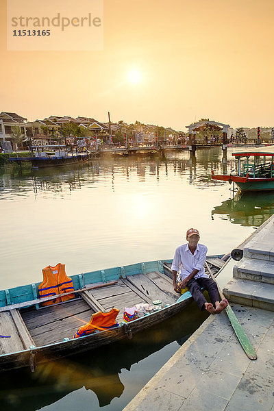 Boot in Hoi An  Vietnam  Indochina  Südostasien  Asien