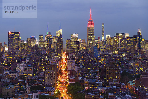Empire State Building und Skyline der Stadt  Manhattan  New York City  Vereinigte Staaten von Amerika  Nordamerika