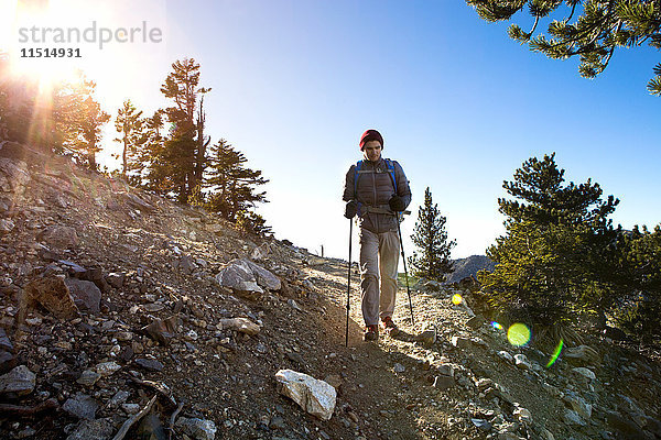 Wanderer auf dem Cucamonga Peak  Mount Baldy  Kalifornien  USA