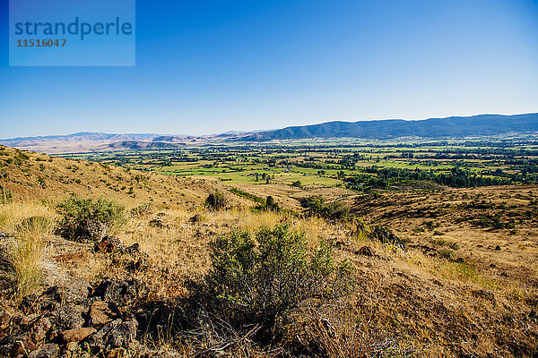 Blick auf die Landschaft  Halfway  Oregon  Vereinigte Staaten