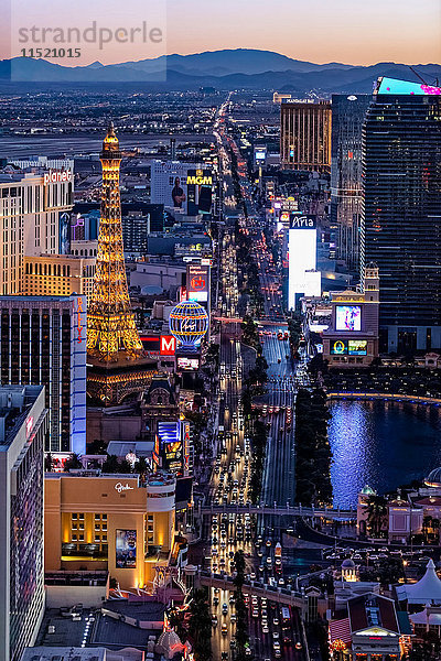 Der Strip bei Nacht  Las Vegas  Nevada  USA