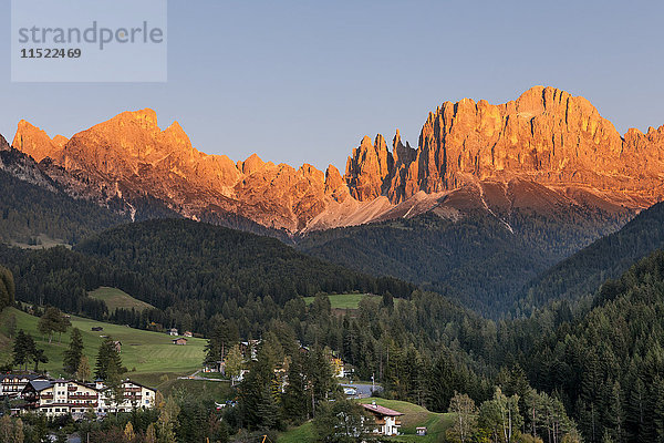 Italien  Südtirol  Rosengarten  Alpenglühen