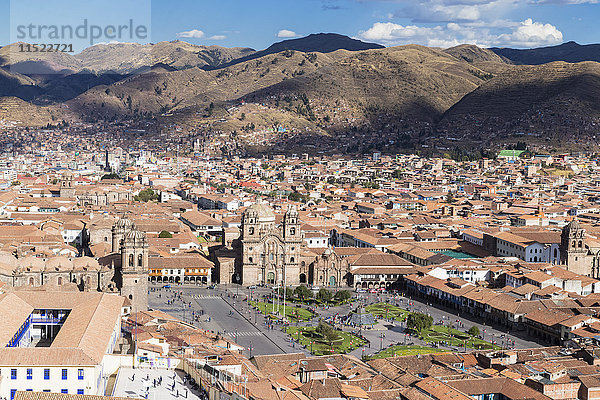 Peru  Anden  Cusco  Stadtbild von der Kirche San Cristobal aus gesehen