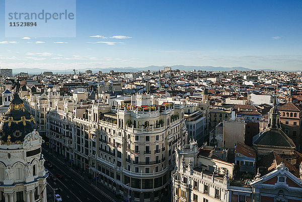 Spanien  Madrid  Stadtbild mit Gran Via Straße