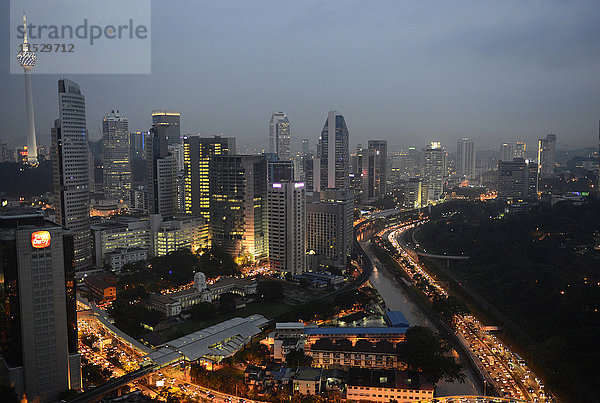 Südostasien  Malaysia  Kuala Lumpur  Luftaufnahme der Innenstadt von KL