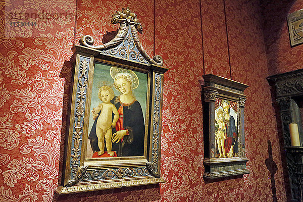 Frankreich  Paris (75). 8. Arrondissement. Musée Jacquemart-Andre. das italienische Museum  eine Botticelli-Madonna mit Kind im Vordergrund
