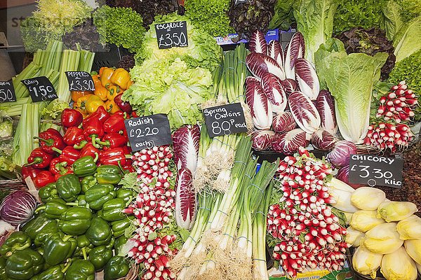 England  London  Southwark  Borough Market  Gemüseladenausstellung