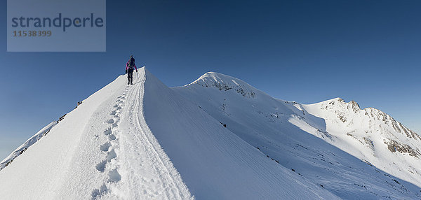 Großbritannien  Schottland  Ben Nevis  Carn Mor Dearg  Bergsteigerin