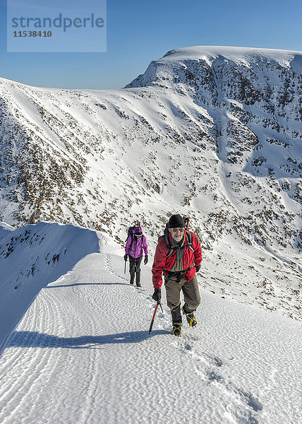 Vereinigtes Königreich  Schottland  Ben Nevis  Carn Mor Dearg  Bergsteiger