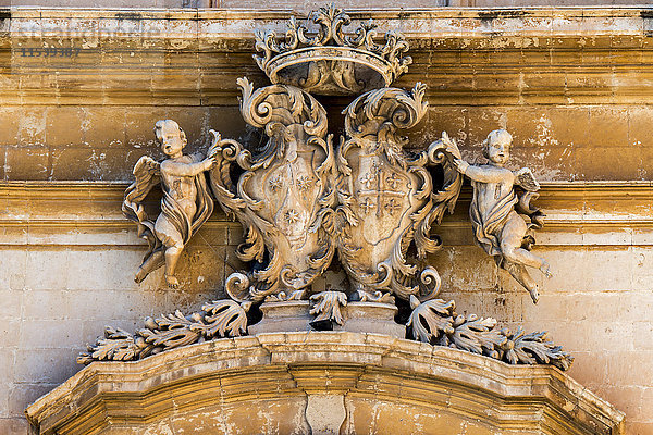 Italien  Sizilien  Noto  Parrocchia Madonna del Carmine  Kirche  Detail  Ornamente