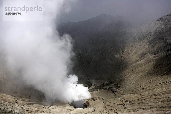Indonesien  Java  Vulkan Fuming Mount Brome  Blick auf den Kraterrand