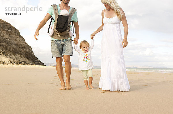 Spanien  Fuerteventura  Jandia  Familienwandern am Strand
