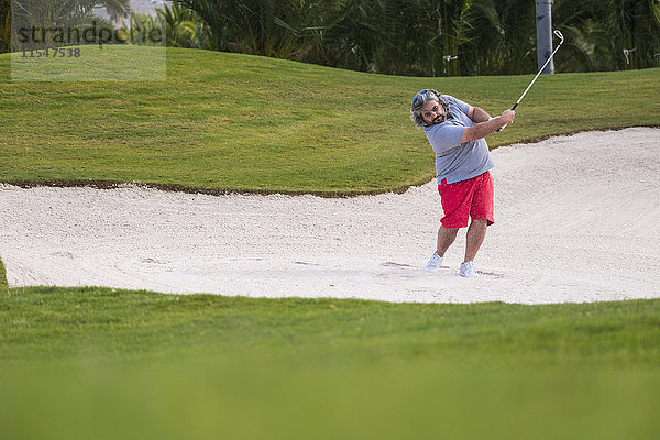 Spanien  Teneriffa  Golfspieler an der Costa Adeje