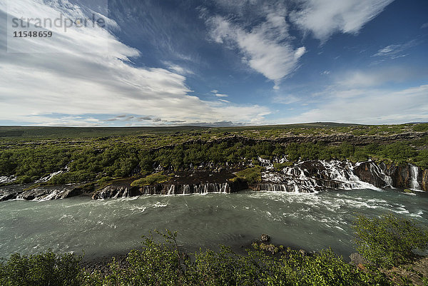 Island  Hraunfossar Wasserfall