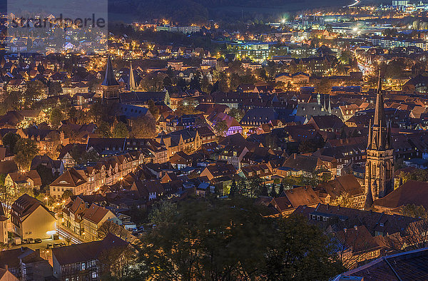 Deutschland  Wernigerode  Stadtbild am Abend