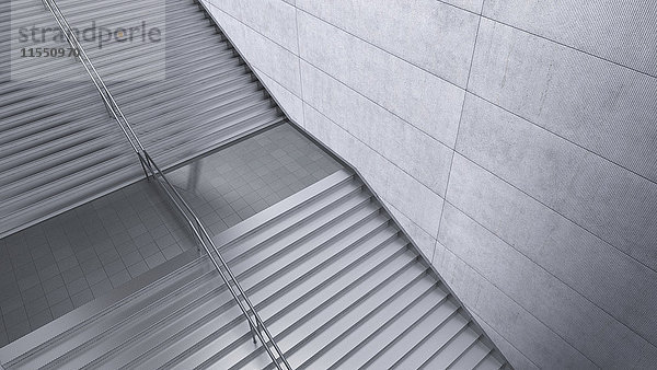 Treppe in einem Gebäude  3D-Rendering