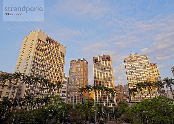 Blick auf den Anhangabau-Park und Gebäude im Stadtzentrum  Stadt Sao Paulo  Staat Sao Paulo  Brasilien  Südamerika