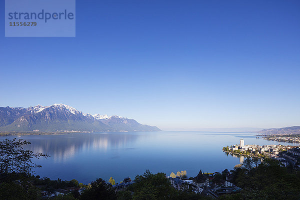 Genfersee (Lac Leman)  Montreux  Waadt  Schweiz  Europa