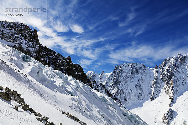 Argentiere-Gletscher  Chamonix  Rhone-Alpen  Haute Savoie  Französische Alpen  Frankreich  Europa